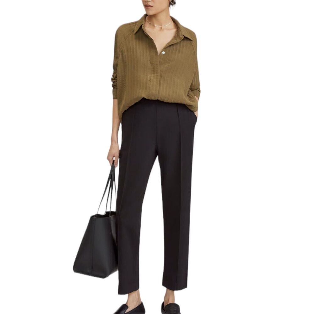 NWOT Everlane The Dream Pant Black Knit Pull On Trouser Pants Womens Size Medium